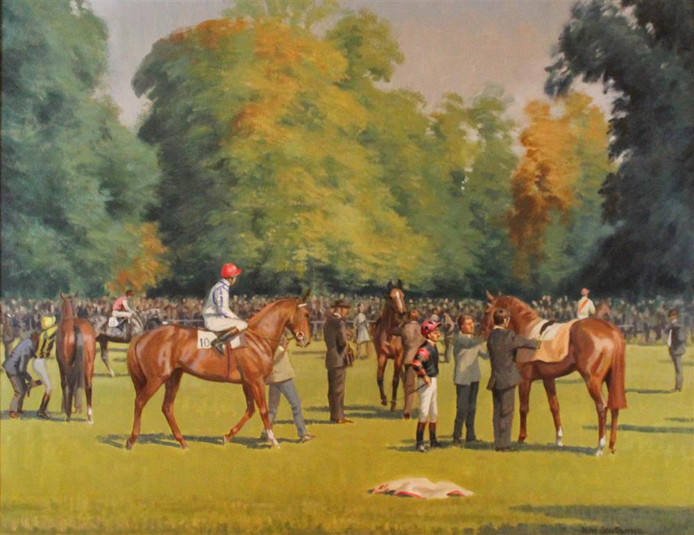 Appraisal: NEIL CAWTHORNE BRITISH - IN THE PADDOCK Oil on canvas