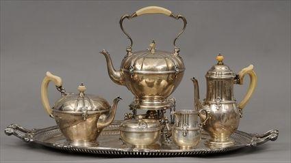 Appraisal: George V Silver Five-Piece Tea and Coffee Service London Comprising