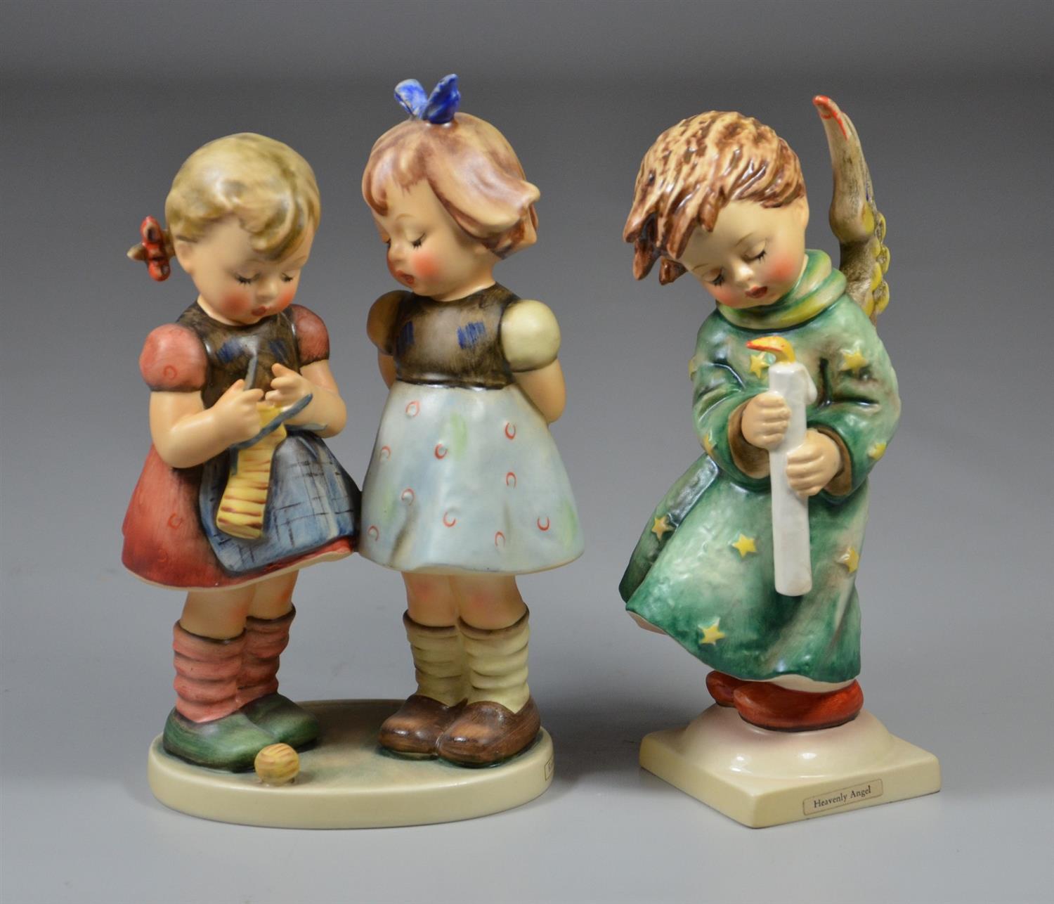 Appraisal: Goebel Hummel Figurines Heavenly Angel I Knitting Lesson all TMK-