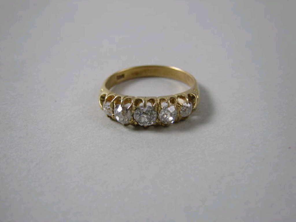 Appraisal: A Victorian Diamond five stone Ring the graduated old-cut stones