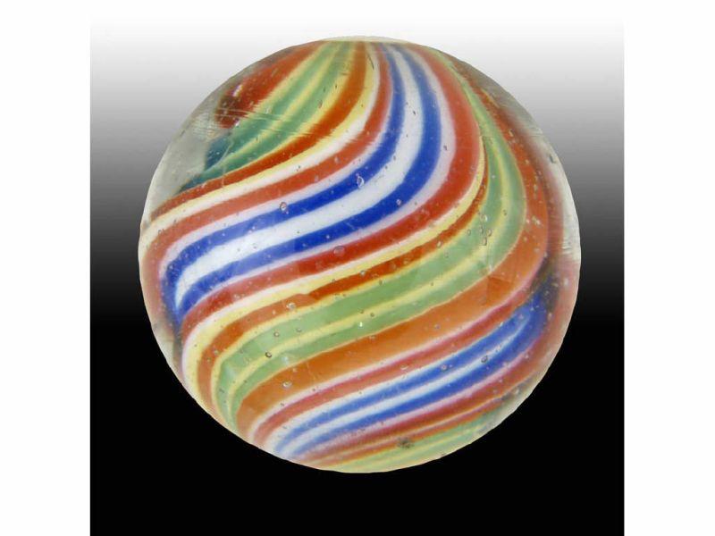 Appraisal: Ribbon Swirl Marble Description '' Alternating red white blue green