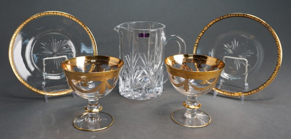 Appraisal: Set of Arte Italica 'Medici Gold' Footed Dessert Glasses Molded