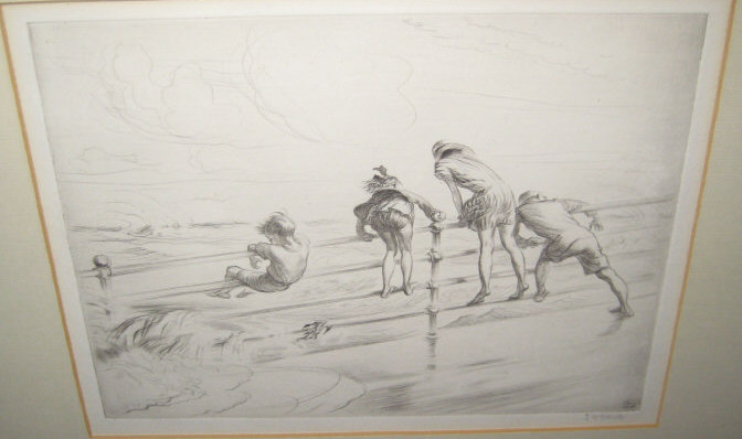 Appraisal: JOHN HENRY DOWD AMERICAN B WATCHING THE BREAKERS etching and