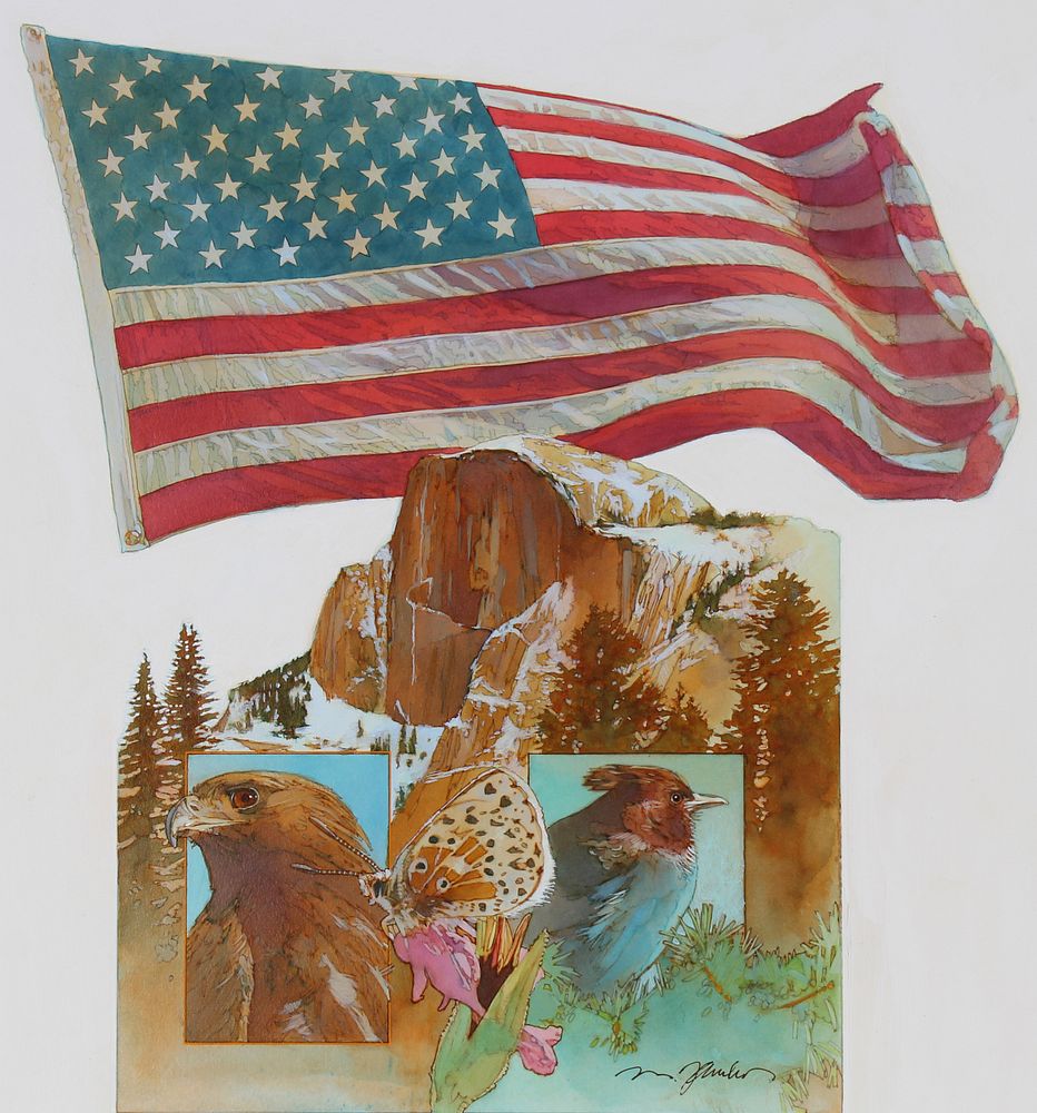 Appraisal: Mark Schuler B Flag over Yosemite Mark Schuler American B