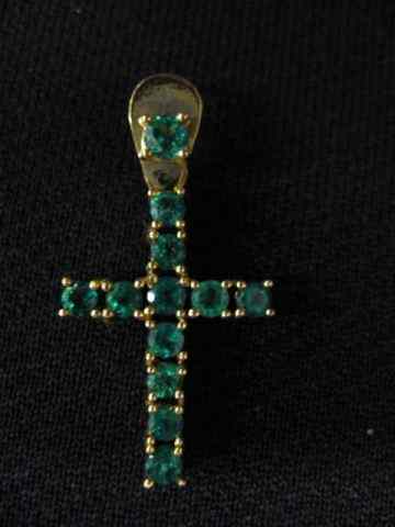 Appraisal: Emerald Cross Pendant fine Columbia emeralds totaling carats in k