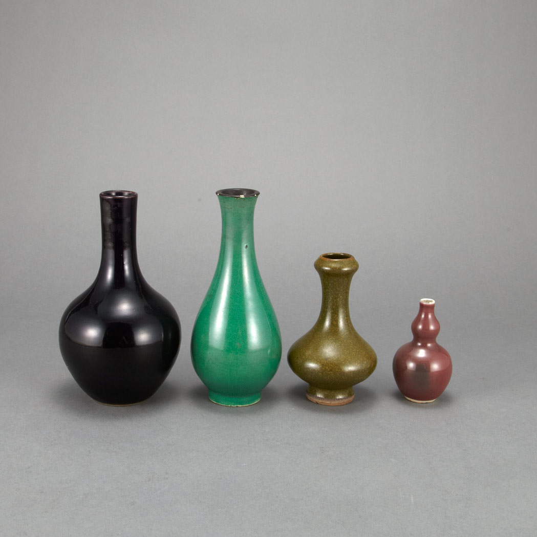 Appraisal: Group of Four Chinese Glazed Porcelain Vases th th Century