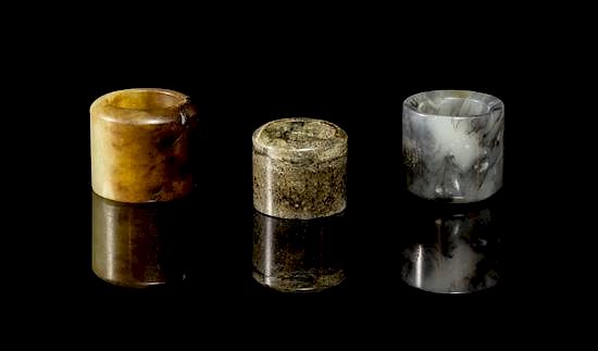 Appraisal: A Group of Three Archer's Rings Diameter of widest inches