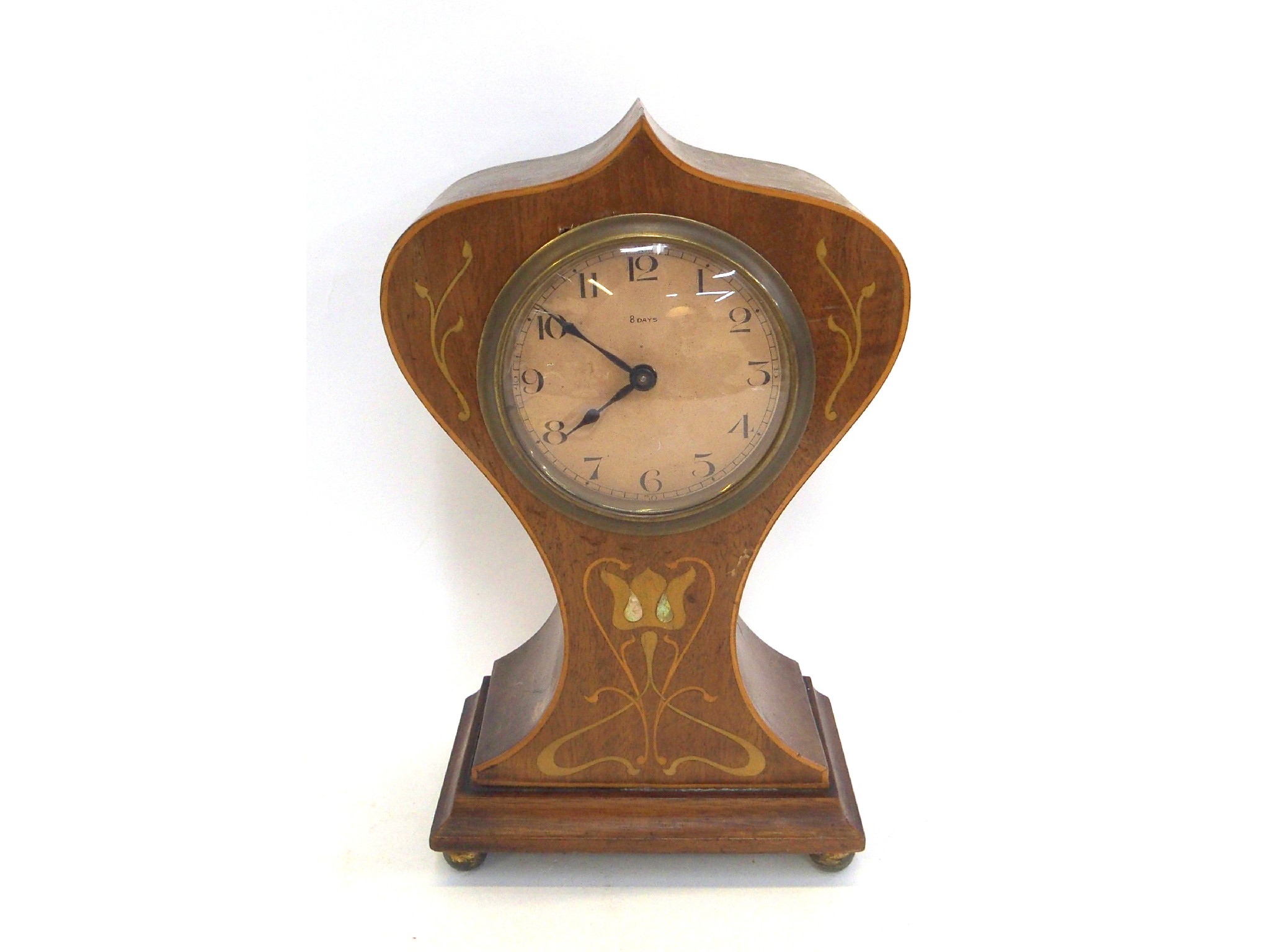 Appraisal: An Art Nouveau inlaid mantel clock