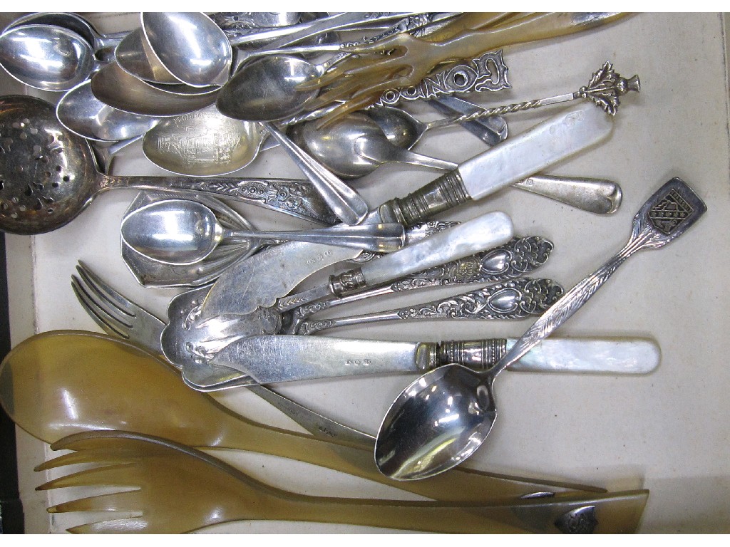 Appraisal: Lot comprising loose cutlery and bone spoons