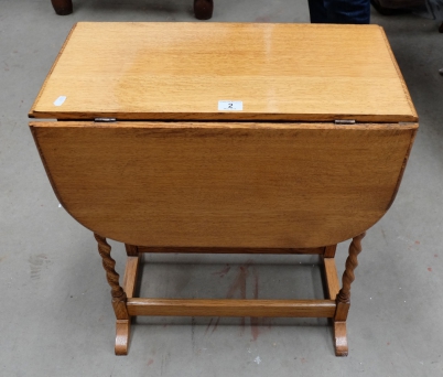 Appraisal: Golden Twisty Oak drop leaf table