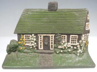 Appraisal: Vintage Painted Cast Iron Irish Cottage Doorstop Possibly Hubley H