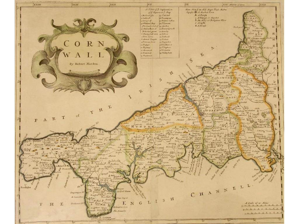 Appraisal: Robert Morden - map of Cornwall print x framed