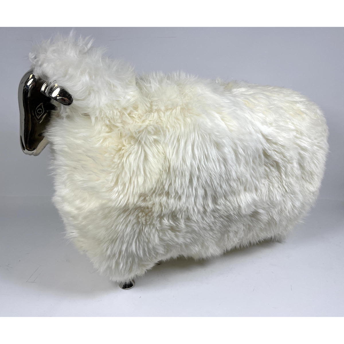 Appraisal: Francois-Xavier Lalanne Style Sheep Sculpture Furry Lamb Sheep Stool Off