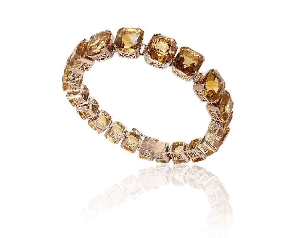 Appraisal: ROSE GOLD CT CITRINE BRACELET K rose gold line bracelet