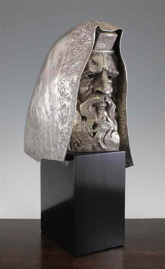 Appraisal: Georges Weil - silver Head of a rabbi signed and