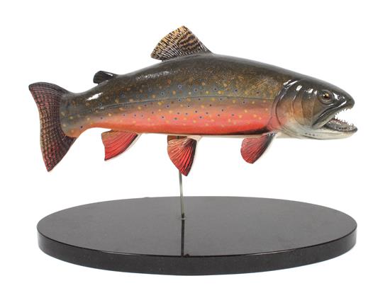 Appraisal: Sale Lot Hand Carved and Painted Wood Fish Sculpture Ward