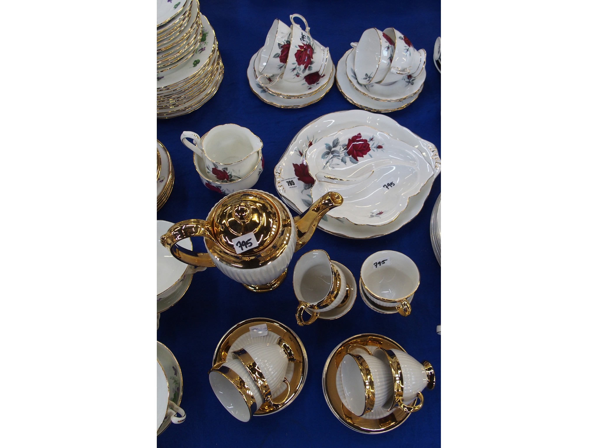 Appraisal: Royal Albert Sweet Romance teaset for four with creamer and