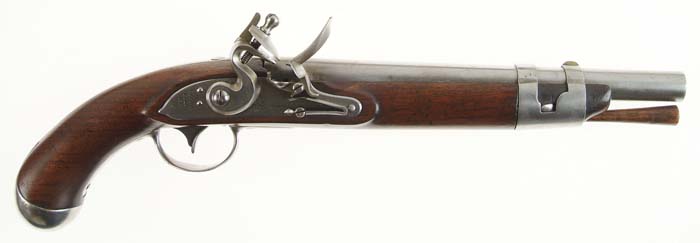 Appraisal: RARE SPRINGFIELD MODEL FLINTLOCK MARTIAL PISTOL Cal NSN - rnd