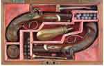 Appraisal: FINE CASED PAIR OR DERINGER PISTOLS NSN Cal irregular bbls