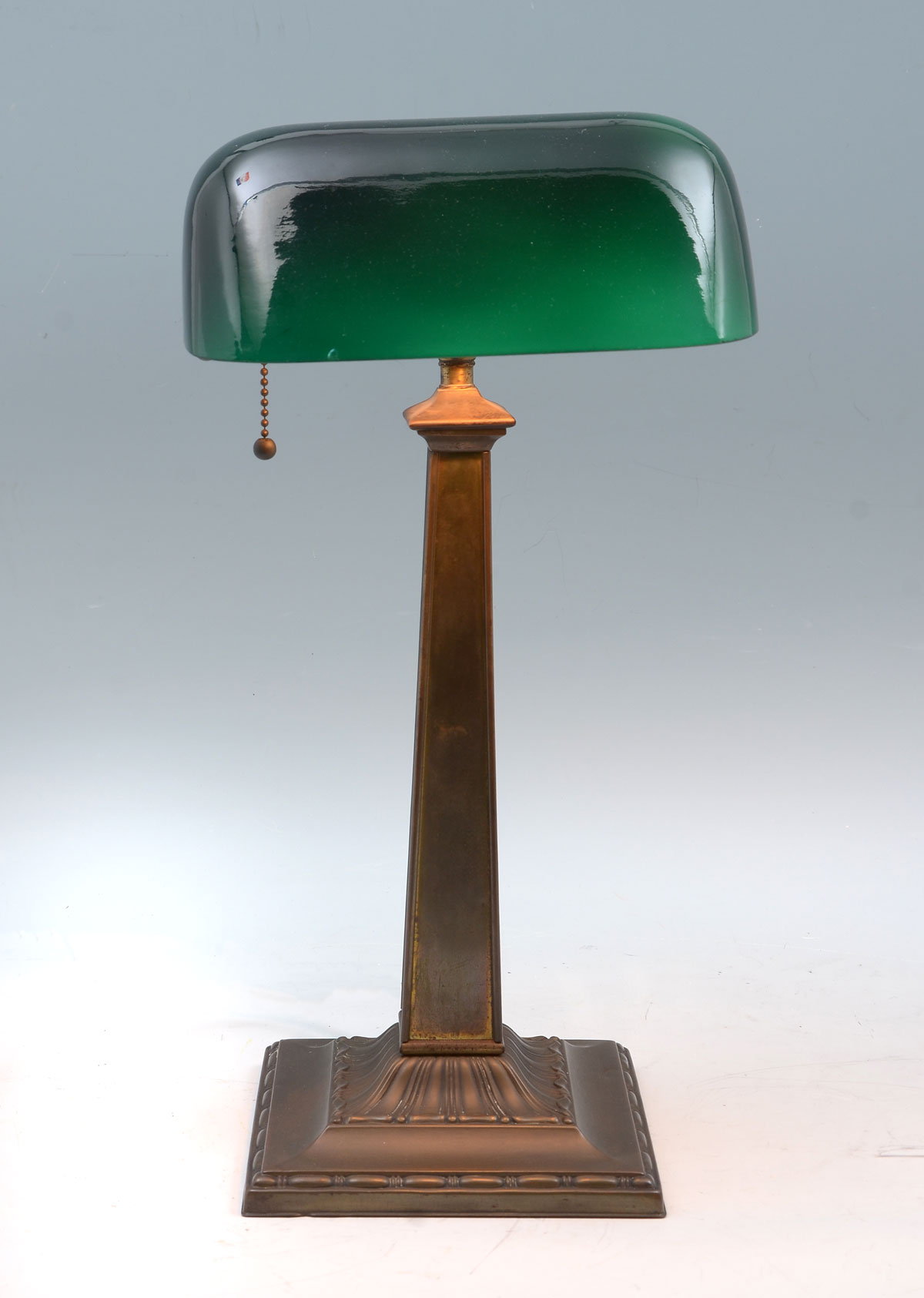 Appraisal: EMERALITE ADJUSTABLE DESK LAMP Surmounting green glass shade resting on