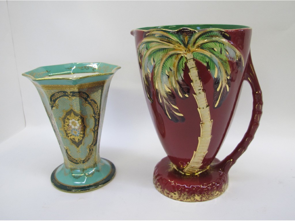 Appraisal: Noritake vase and a Beswick Palm Tree jug