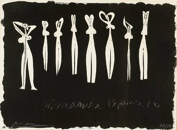 Appraisal: Pablo Picasso Spanish - Huit Silhouettes B M Lithograph printed