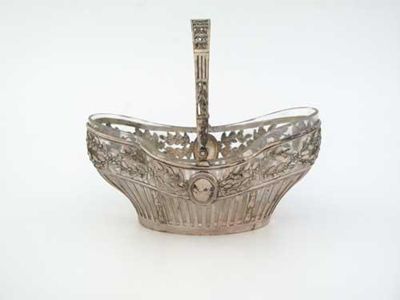 Appraisal: A late th early th century German pierced sweetmeat basket