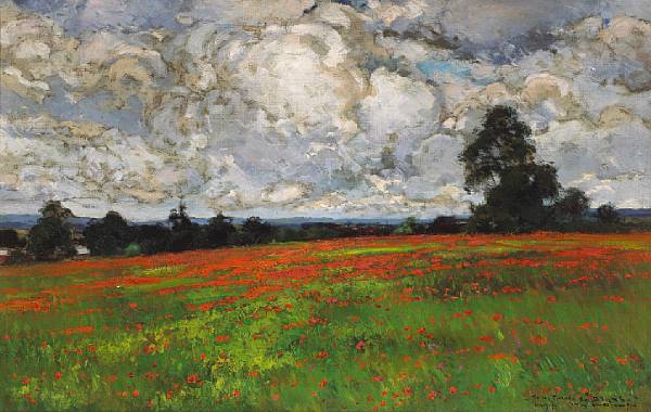 Appraisal: n a William Wendt American - Clouds over a Field