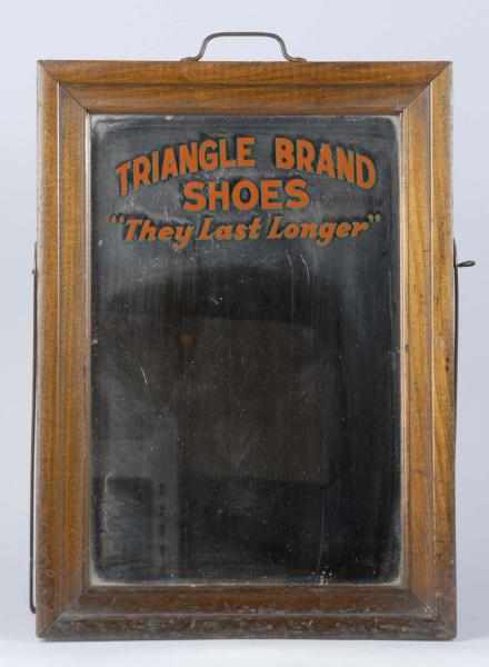 Appraisal: Triangle Brand Shoes Floor Mirror Description Circa s Framed in