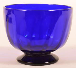 Appraisal: Steigel Type Cobalt Blue Blown Glass Sugar Bowl Steigel Type