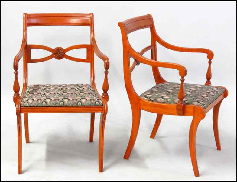 Appraisal: PAIR OF JB VAN SCRIVER CHERRY ARMCHAIRS Back height ''