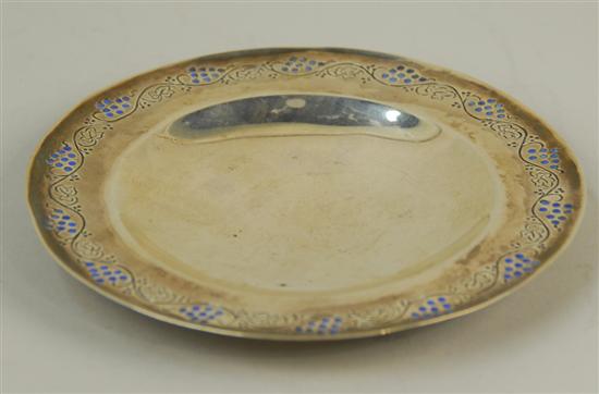 Appraisal: AMERICAN SILVER AND ENAMELED ARTS AND CRAFTS DISH Mary C