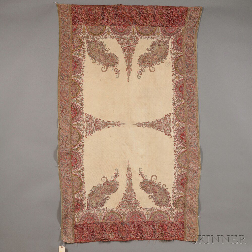 Appraisal: Kashmir Jamawar-type Shawl India th century rectangular with a bright