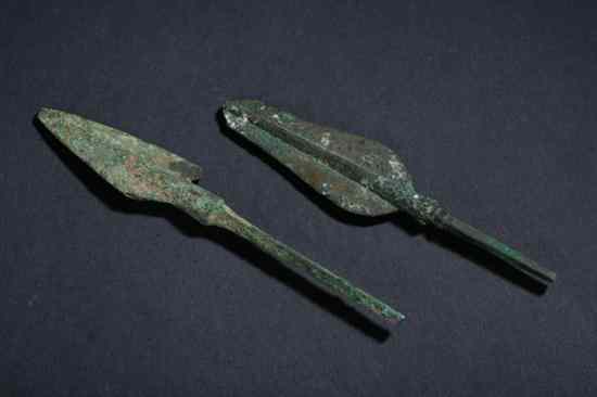 Appraisal: TWO MIDDLE EASTERN BRONZE ARROW HEADS nd Century BC -