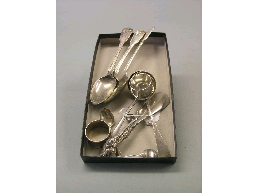 Appraisal: A set of three Victorian silver fiddle and husk pattern