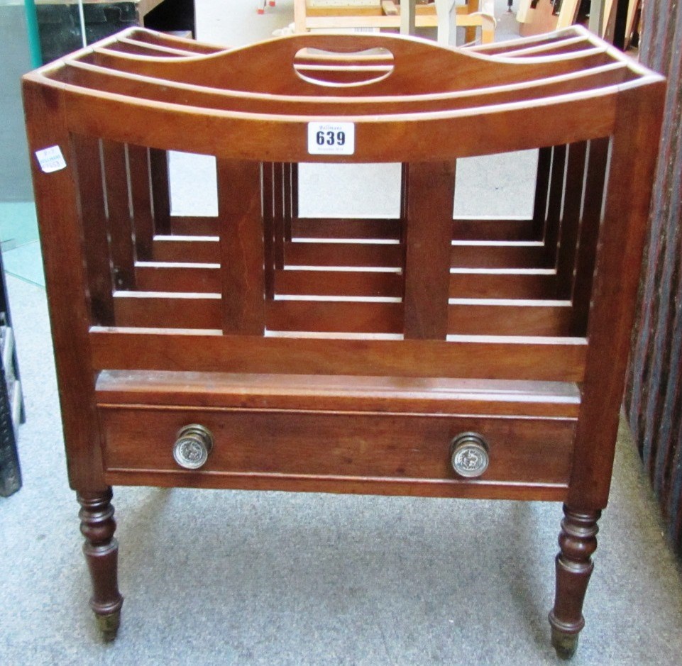 Appraisal: An early th century mahogany Canterbury with concave four section