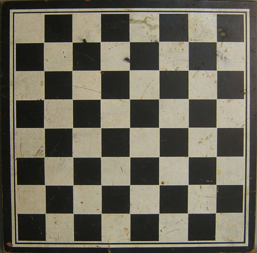 Appraisal: Painted double-sided gameboard th c x