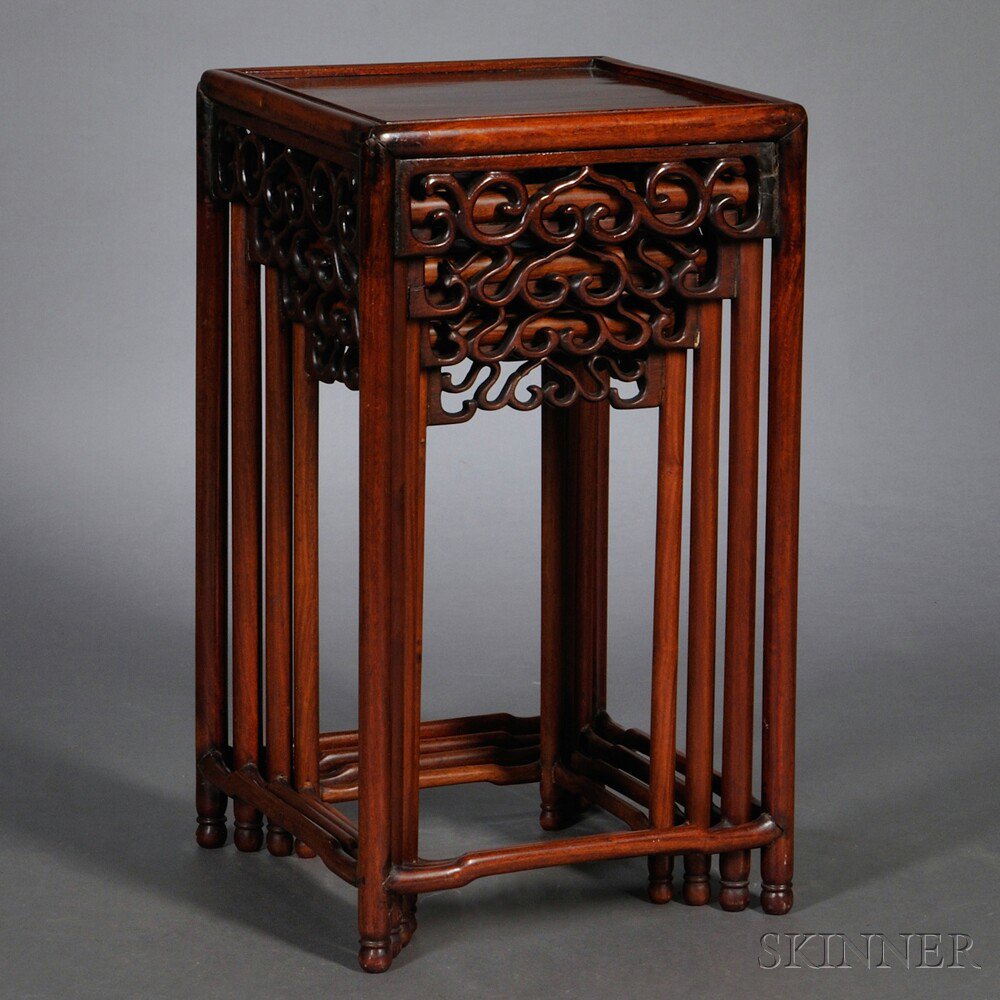 Appraisal: Four Nesting Tables China th early th century each square