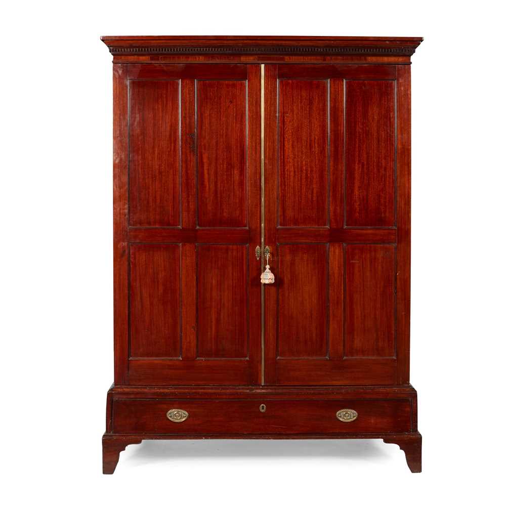 Appraisal: LATE GEORGIAN MAHOGANY WARDROBE EARLY TH CENTURY cm wide cm