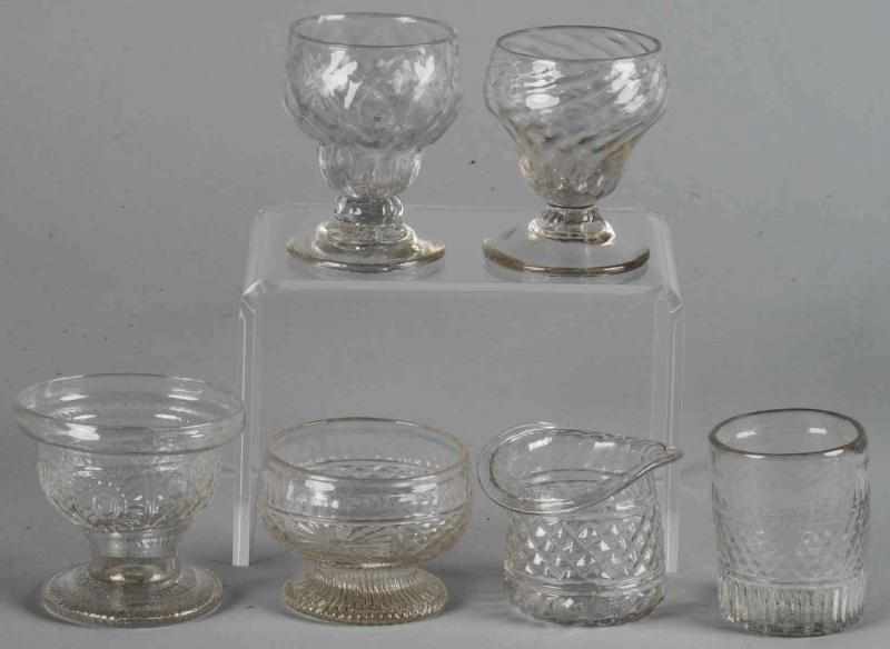 Appraisal: Lot of Early American Hand Blown Glass Pieces Description Circa