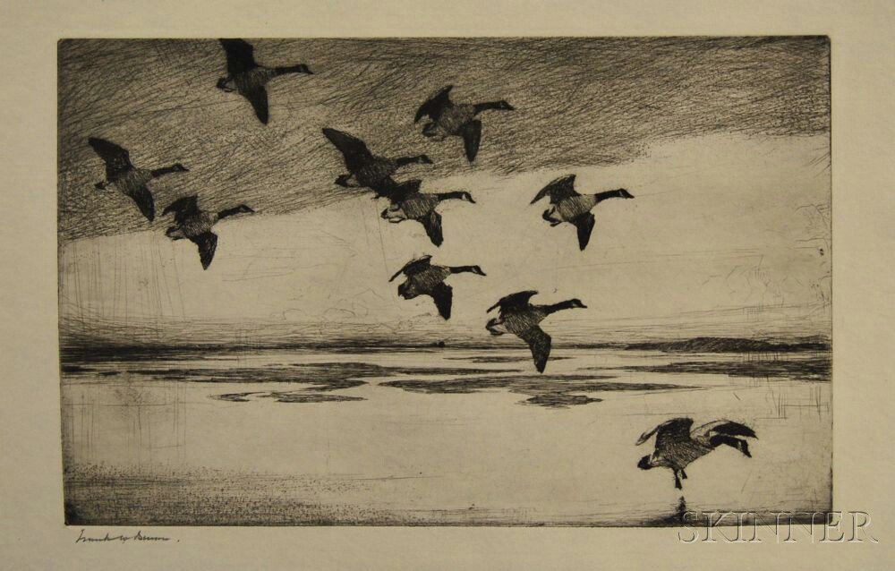 Appraisal: Frank Weston Benson American - Geese Drifting Down published state