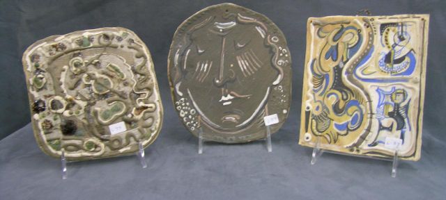 Appraisal: Three ceramic Robert Lohman - IN three ceramic artist tiles