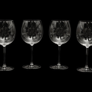 Appraisal: Four Waterford Marquis Wine Tasting Glasses th Century Height inches