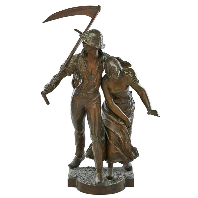 Appraisal: ALFRED BOUCHER French - Bronze sculpture Les Faucheurs The Reapers