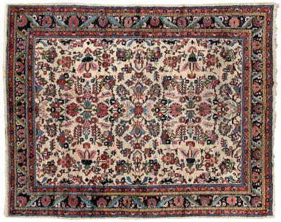 Appraisal: Durgazine rug ivory central field repeating floral designs with trees