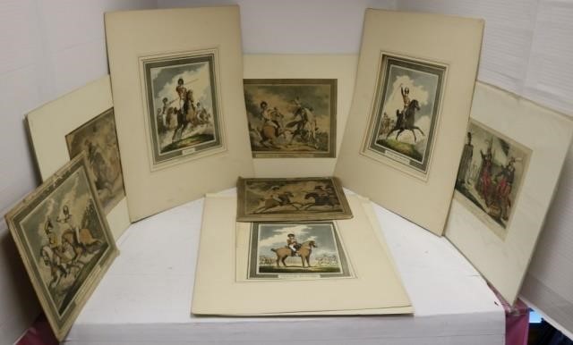 Appraisal: LOT OF EIGHT MOSTLY BRITISH MILITARY COLOREDLITHOGRAPHS TO INCLUDE CUT