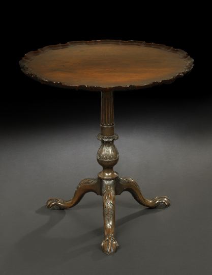 Appraisal: George III-Style Mahogany Tripod Table mid- th century the circular