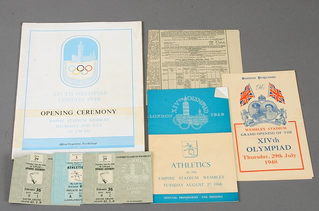 Appraisal: Grouping of Ephemera related to Olympics including two ticket stubs