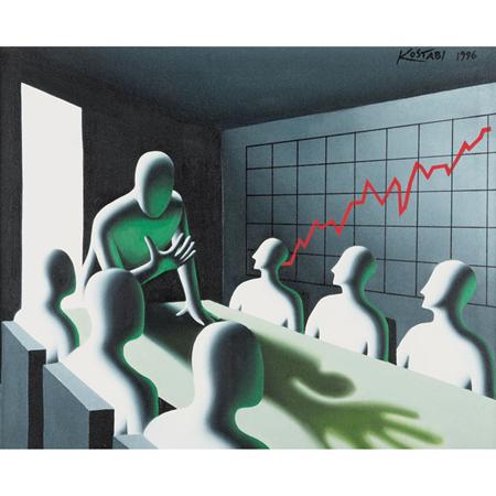 Appraisal: Mark Kostabi American b Graphic Evidence Estimate -