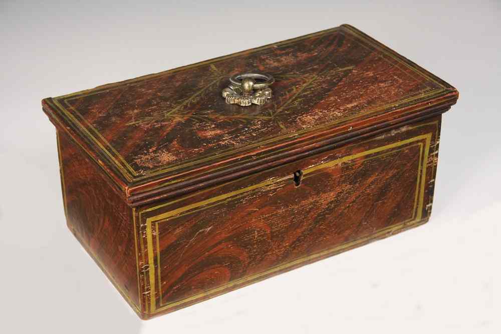 Appraisal: MAINE DOCUMENT BOX - Early th c Grain Painted Deed